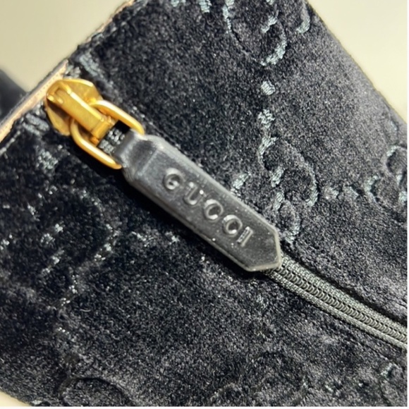 Authentic  Gucci Horsebit GG Velvet Crystal Ankle Boot - Picture 4 of 15